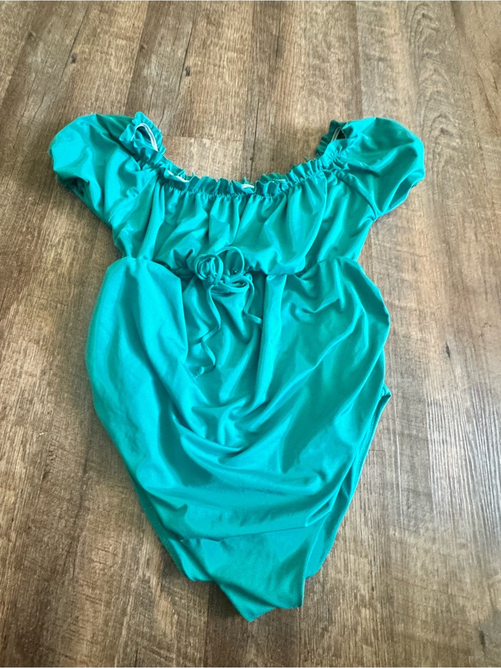 Oasis Teal Off-Shoulder One-Piece Swimsuit